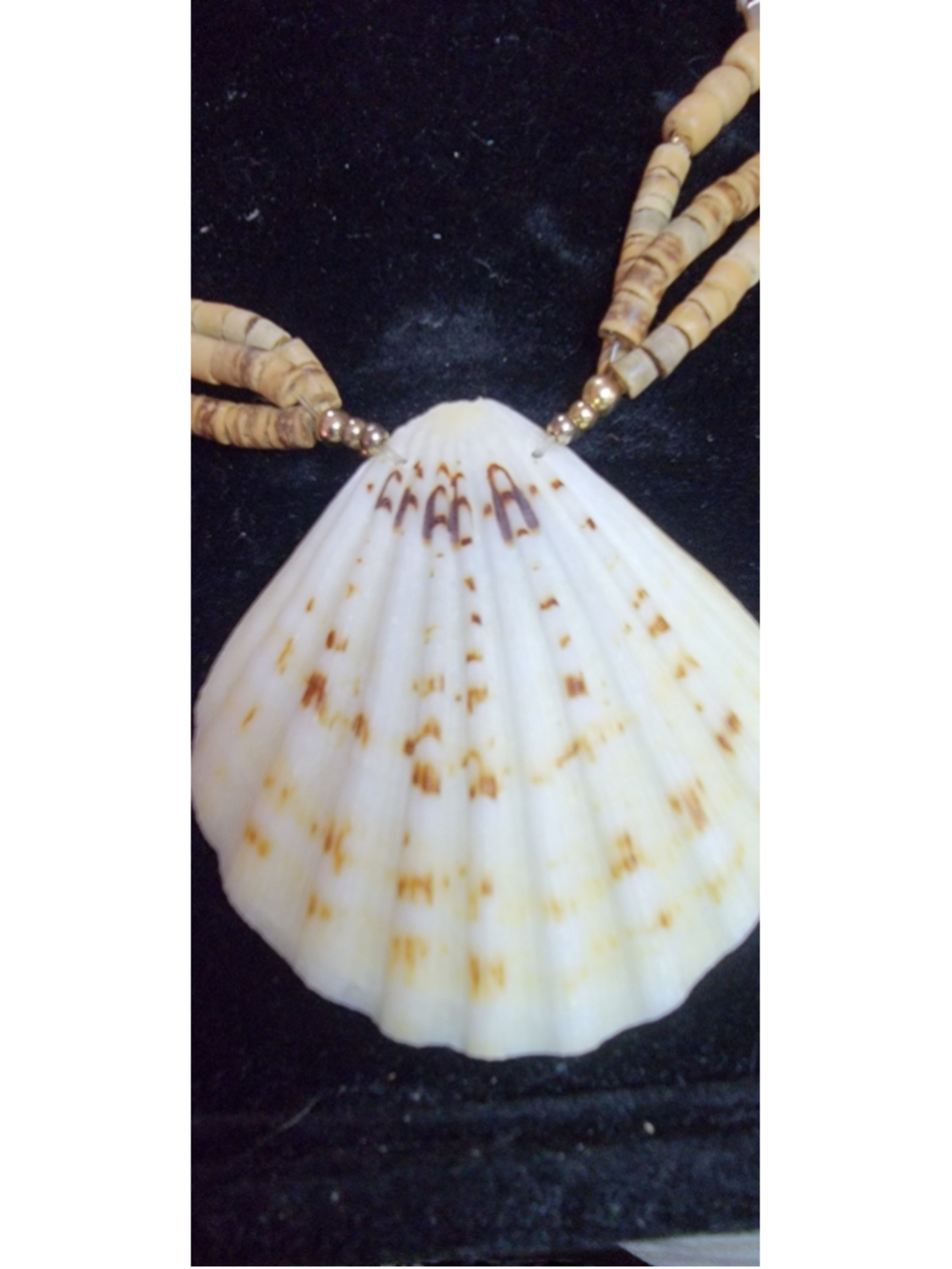 Seashell Necklace Beaded Beach Boho Statement Shell Pendant Natural Tone